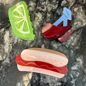 Fun Food-Themed Hair Clips Set
